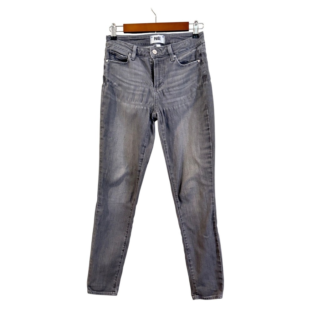 Paige Verdugo Ultra Skinny Jeans Grey Mid Rise Stretch Denim